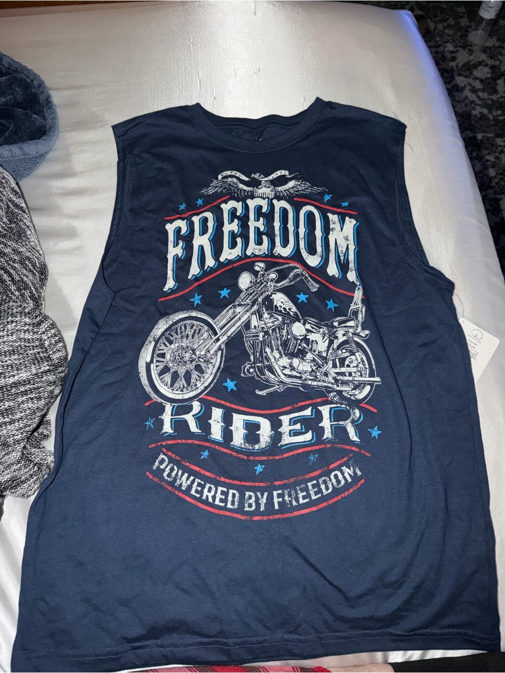 Men's Navy 'Freedom Rider' Graphic Sleeveless Tank